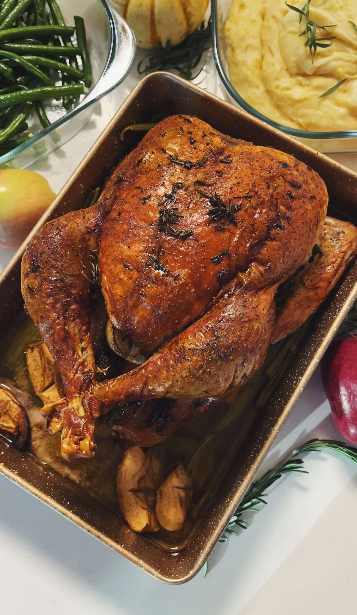 Pavo asado servido para la cena de Acción de Gracias