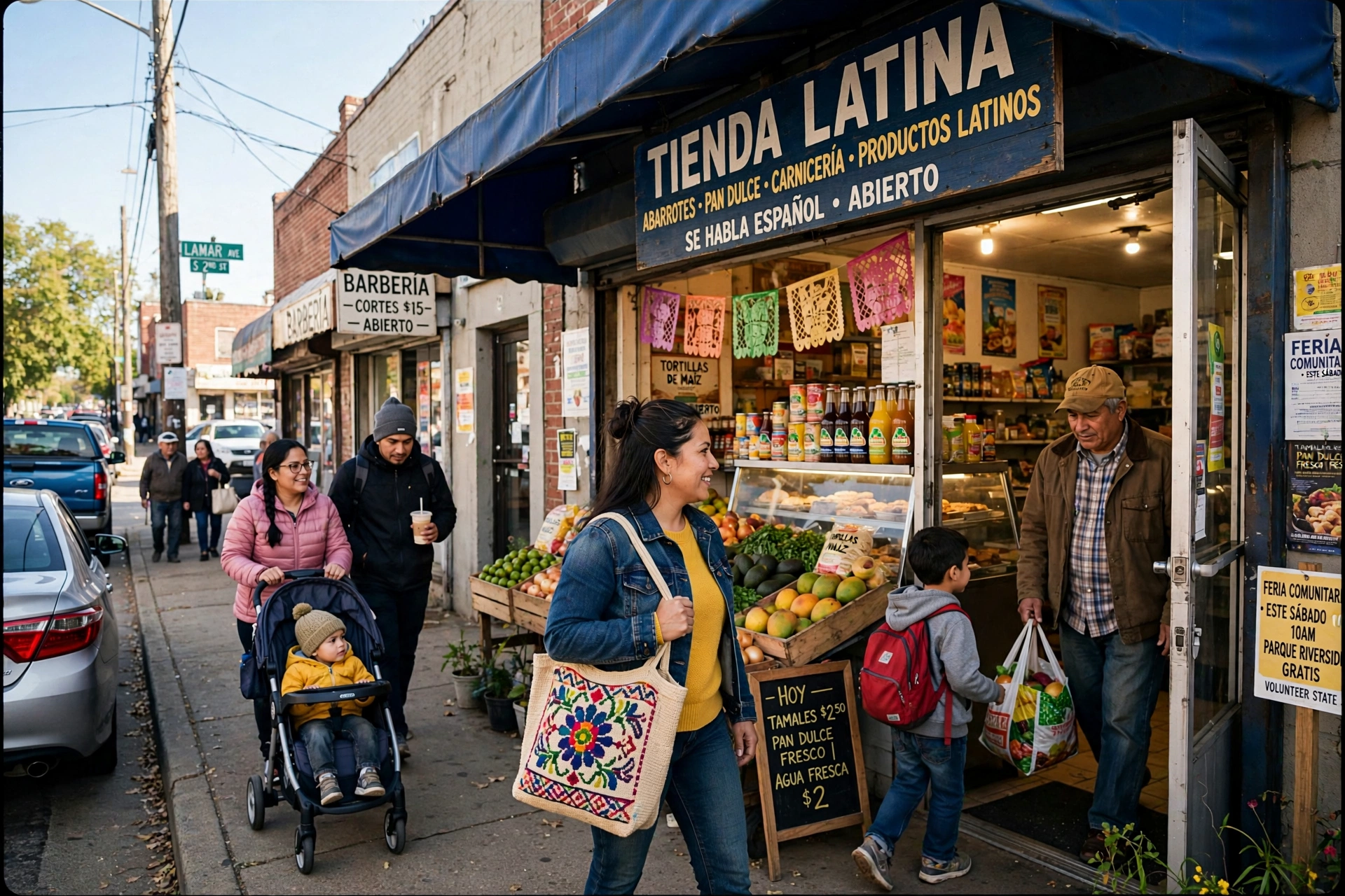 Clientes llegando a una tienda latina en Memphis
