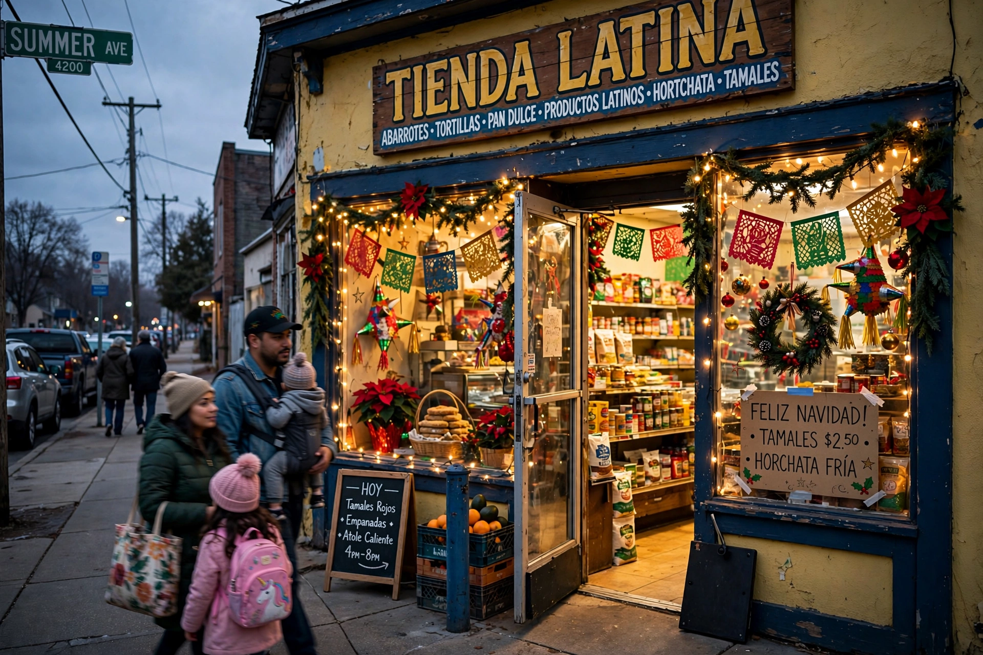Tienda latina en Memphis decorada para las fiestas