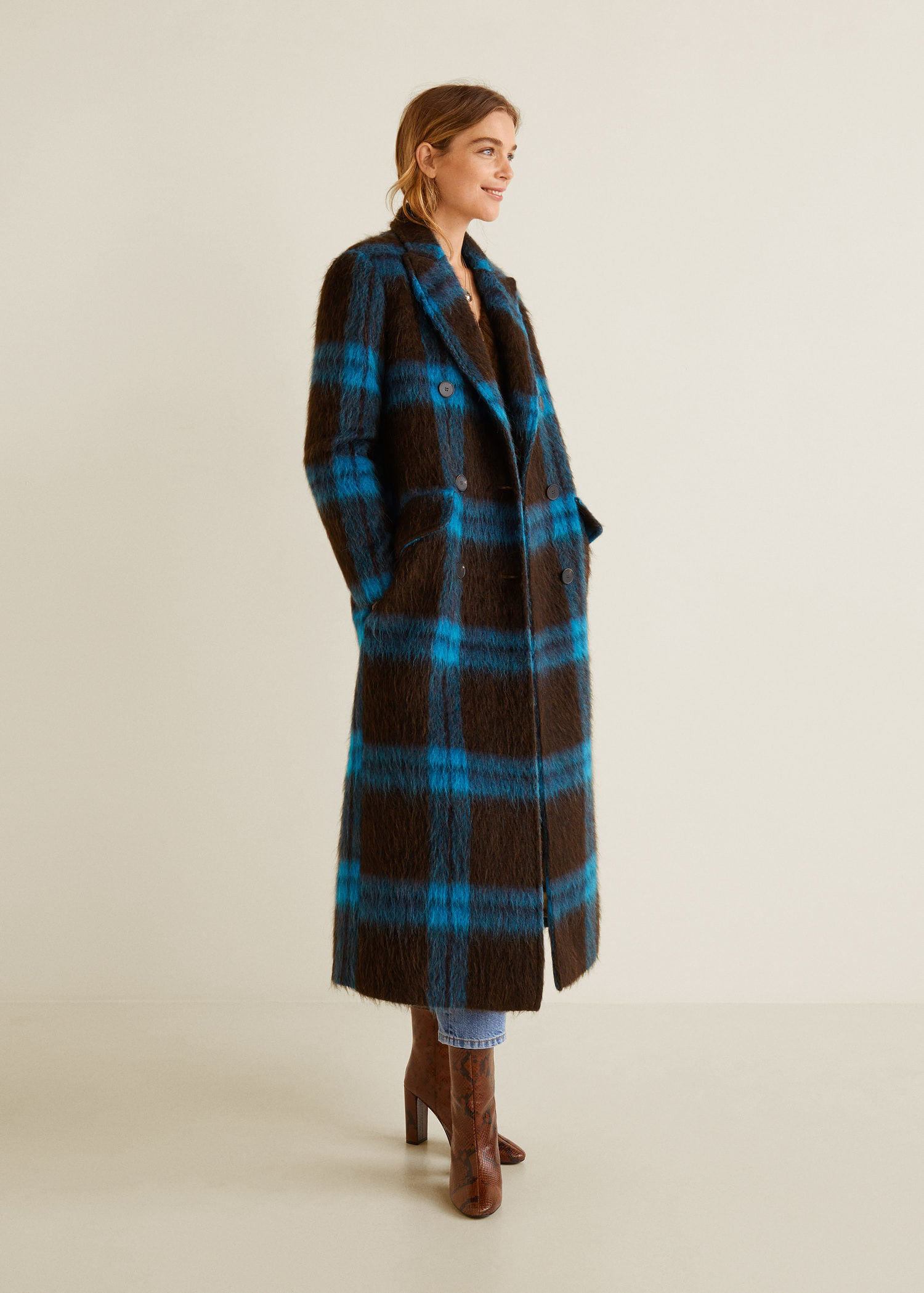 Checkered wool-blend coat - Image 2